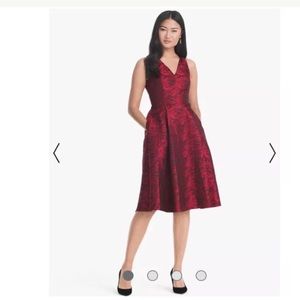 White House Black Market Jacquard Fit&Flare Dress